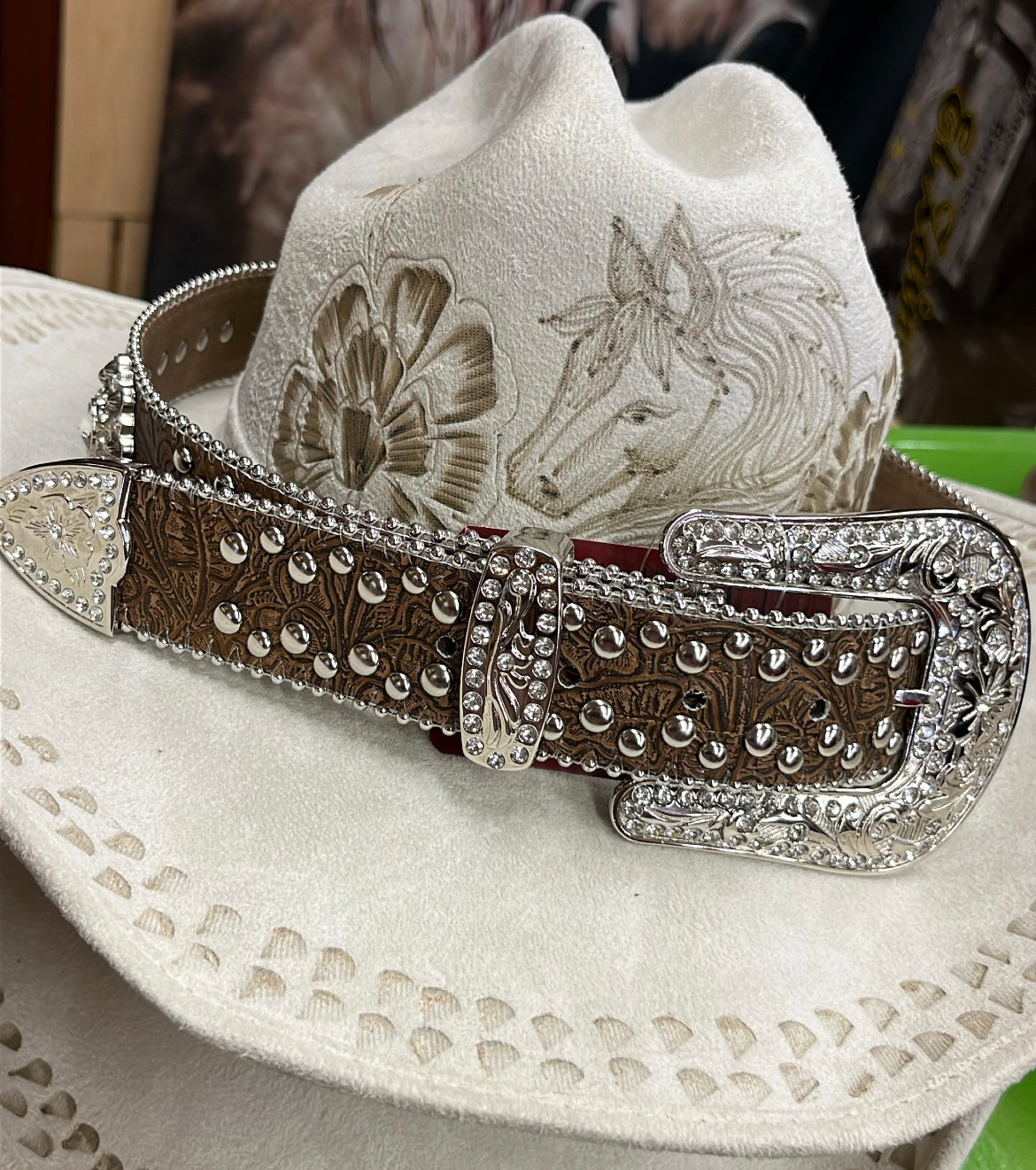 Brown Choco Rhinestone Belt