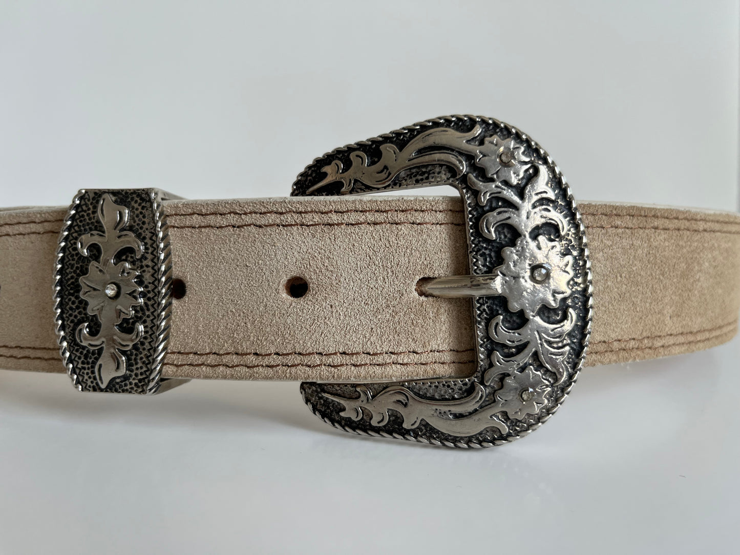 Women's Cream Suede Belt