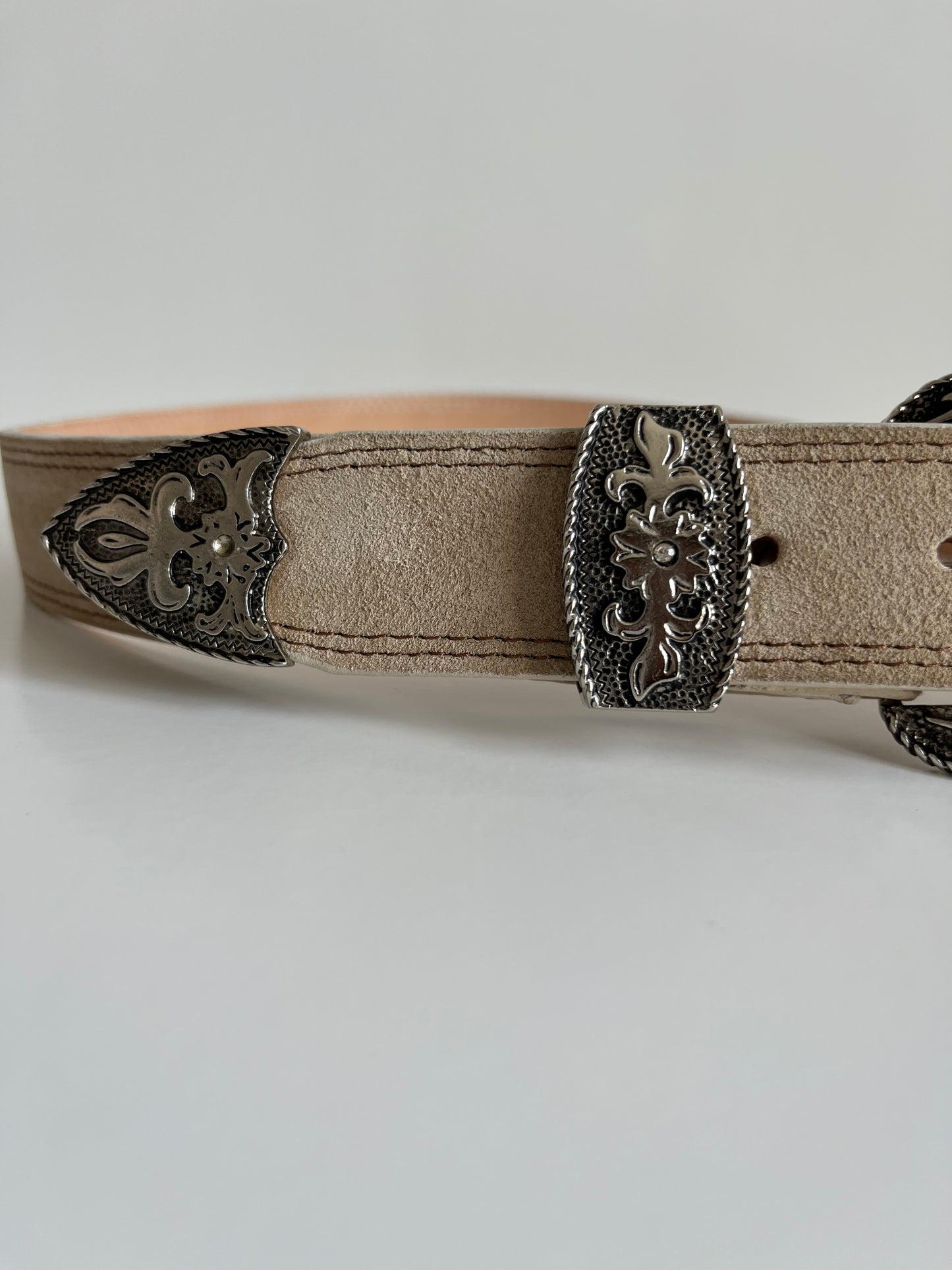 Women's Cream Suede Belt