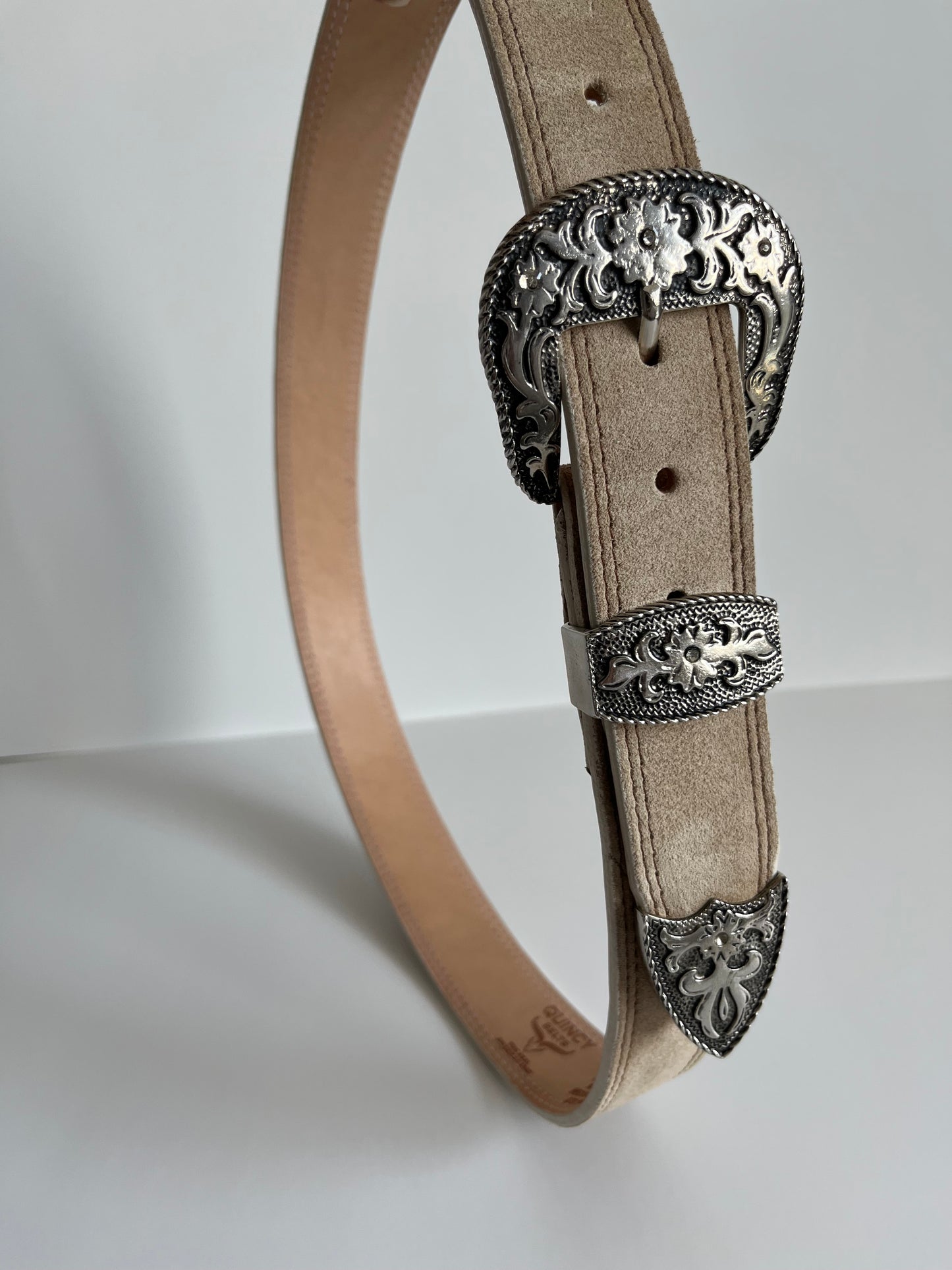 Women's Cream Suede Belt