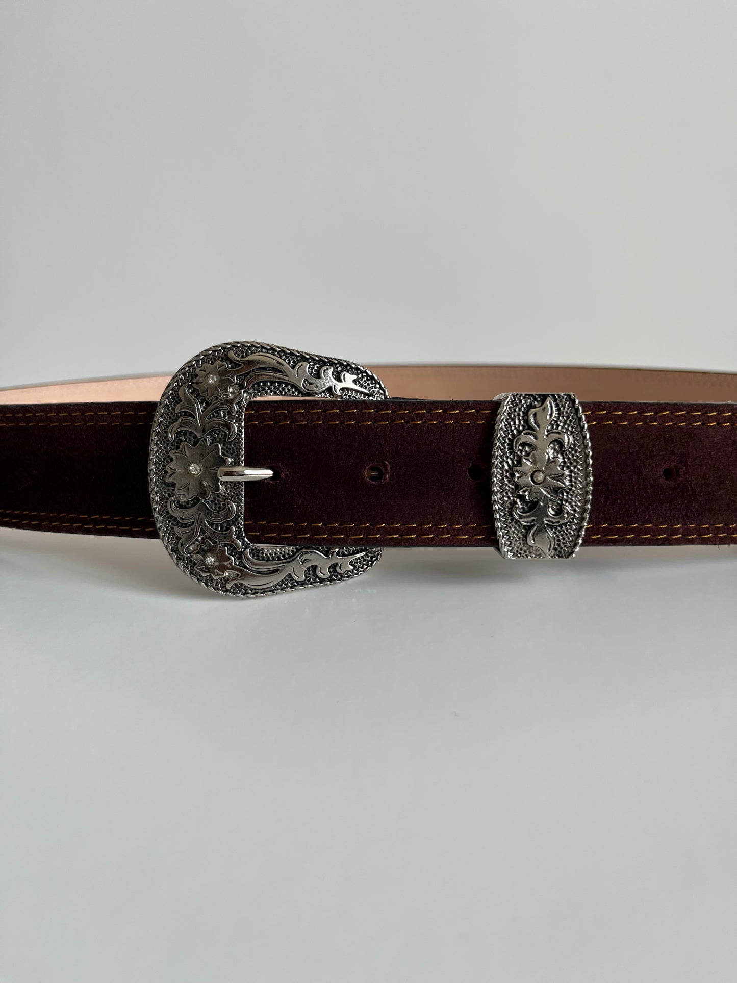 Women's Burgundy Suede Belt