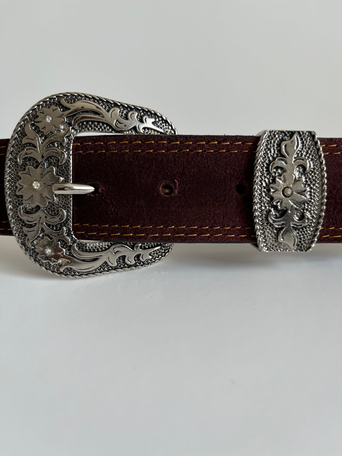 Women's Burgundy Suede Belt