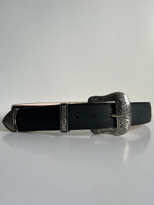 Women's Black Leather Belt