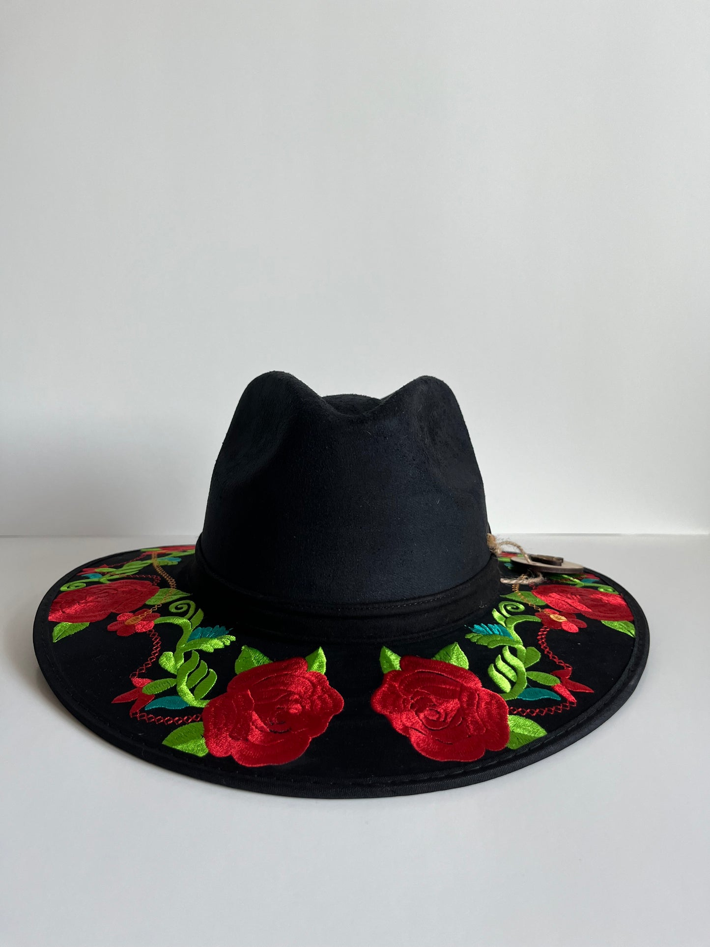 Suede Sombrero For Women ✵ Flowers/Black