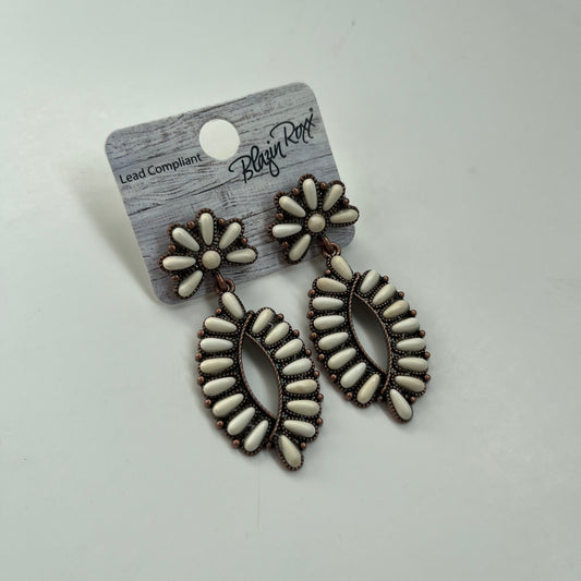 Ivory Flower Stone Earrings