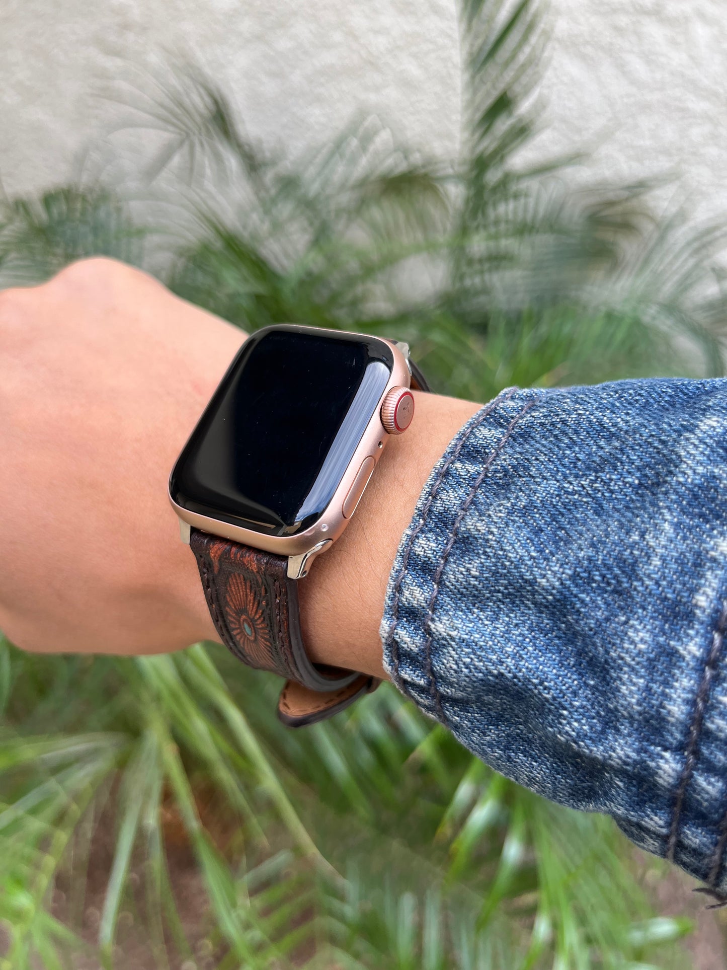 Brown/Turquoise Leather Watch Band