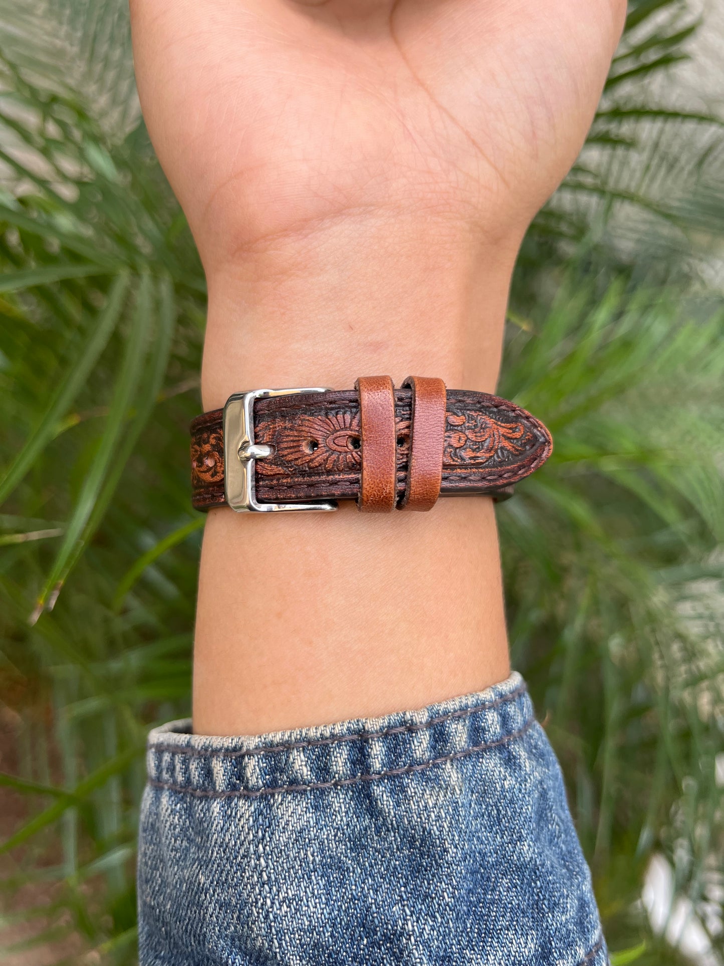 Brown/Turquoise Leather Watch Band